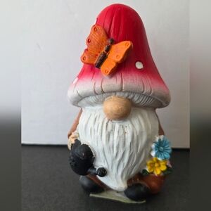 Fairy Garden Gnome Mushroom Figurine 5" Forest Home Garden Kitchen Decor
